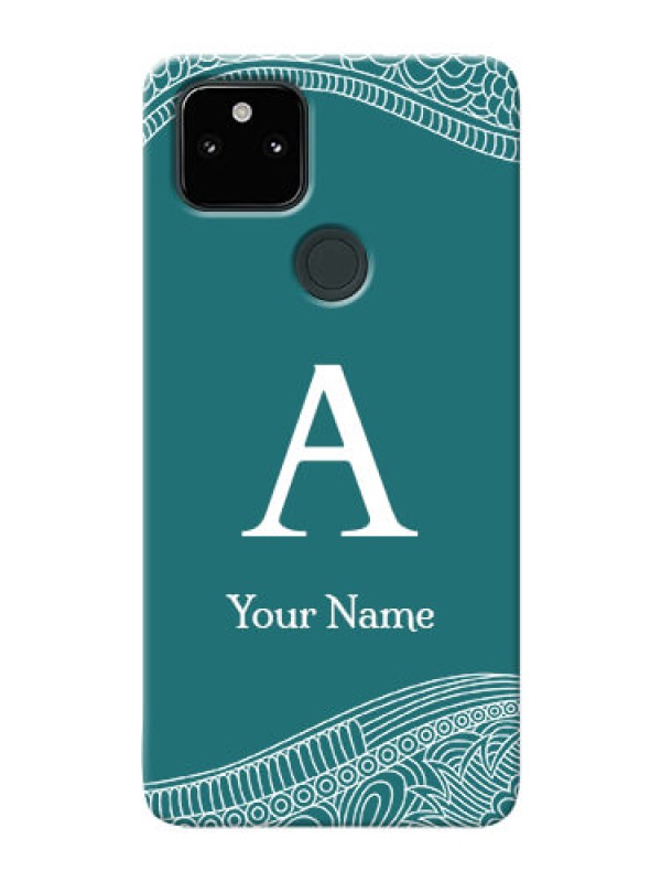 Custom Pixel 5A 5G Mobile Back Covers: line art pattern with custom name Design