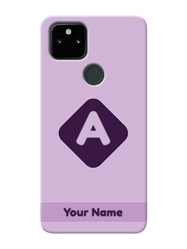 Custom Pixel 5A 5G Custom Mobile Case with Custom Letter in curved badge Design