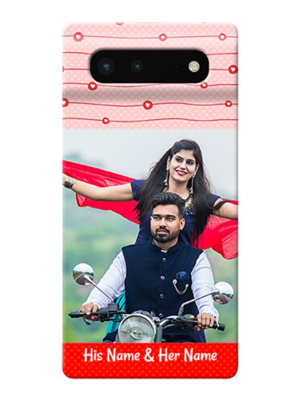 Custom Pixel 6 5G Custom Phone Cases: Red Pattern Case Design