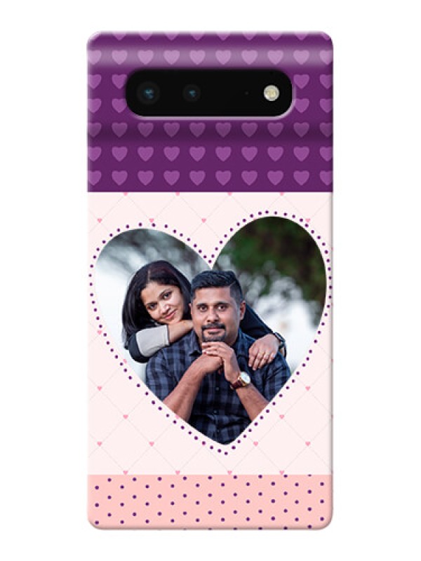 Custom Pixel 6 5G Mobile Back Covers: Violet Love Dots Design