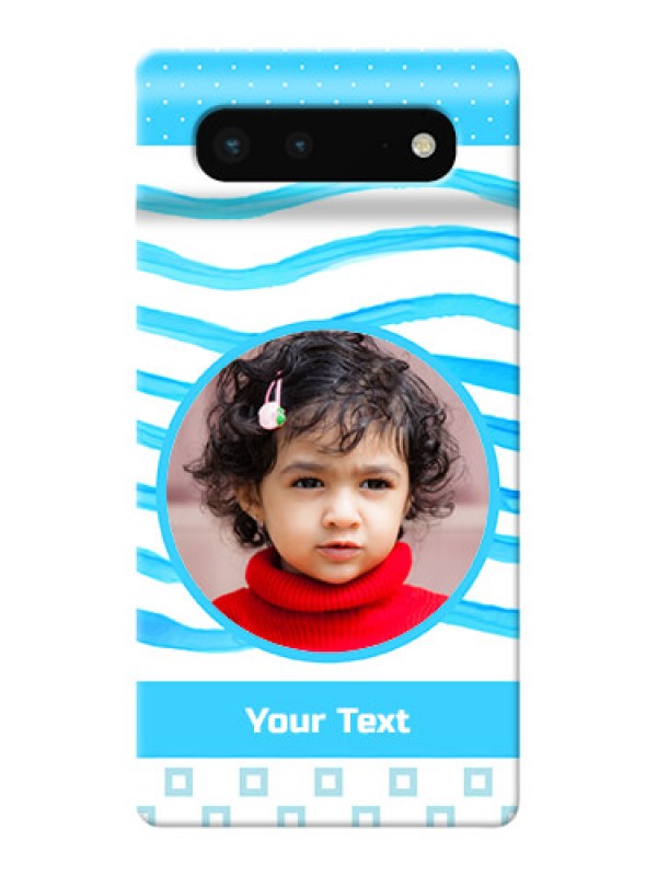 Custom Pixel 6 5G phone back covers: Simple Blue Case Design