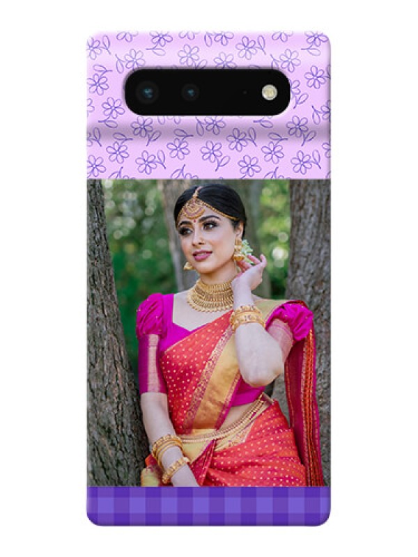 Custom Pixel 6 5G Mobile Cases: Purple Floral Design