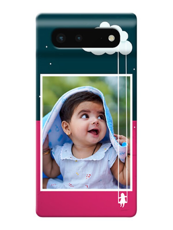 Custom Pixel 6 5G custom phone covers: Cute Girl with Cloud Design