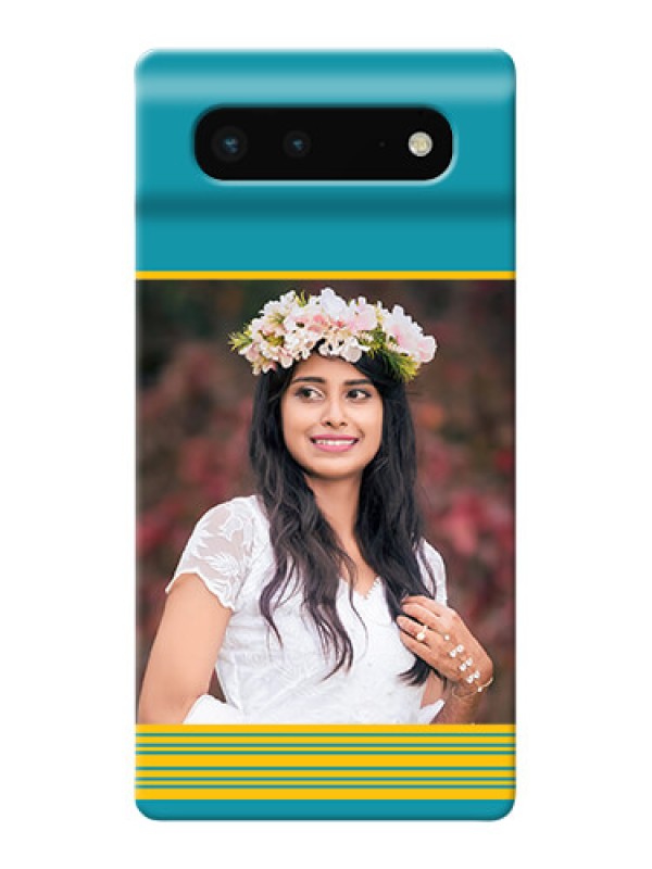 Custom Pixel 6 5G personalized phone covers: Yellow & Blue Design 