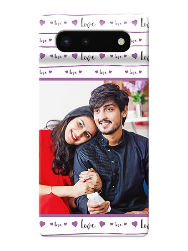 Custom Pixel 6 5G Mobile Back Covers: Couples Heart Design