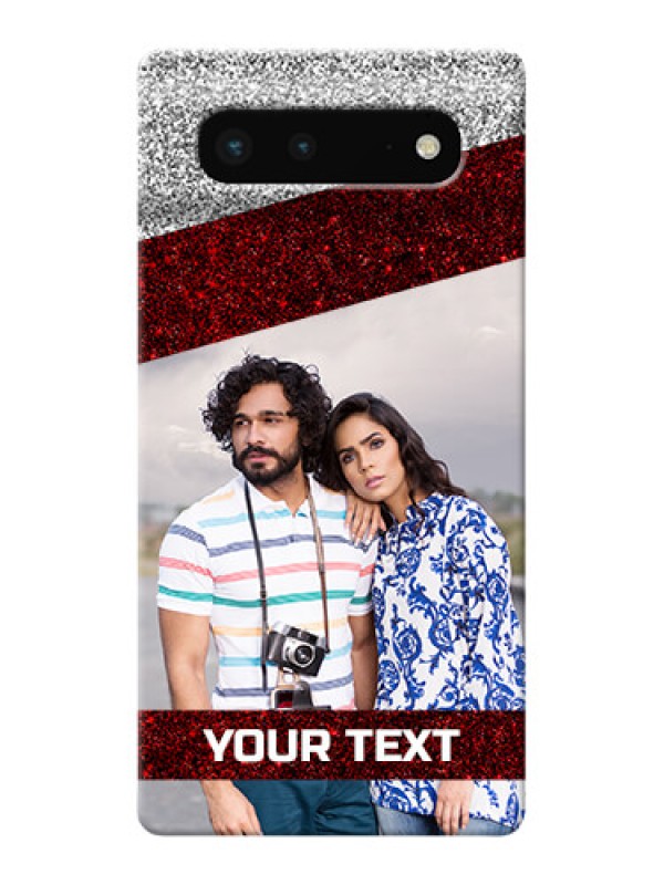 Custom Pixel 6 5G Mobile Cases: Image Holder with Glitter Strip Design