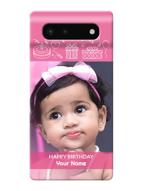 Custom Pixel 6 5G Custom Mobile Cover with Birthday Line Art Design