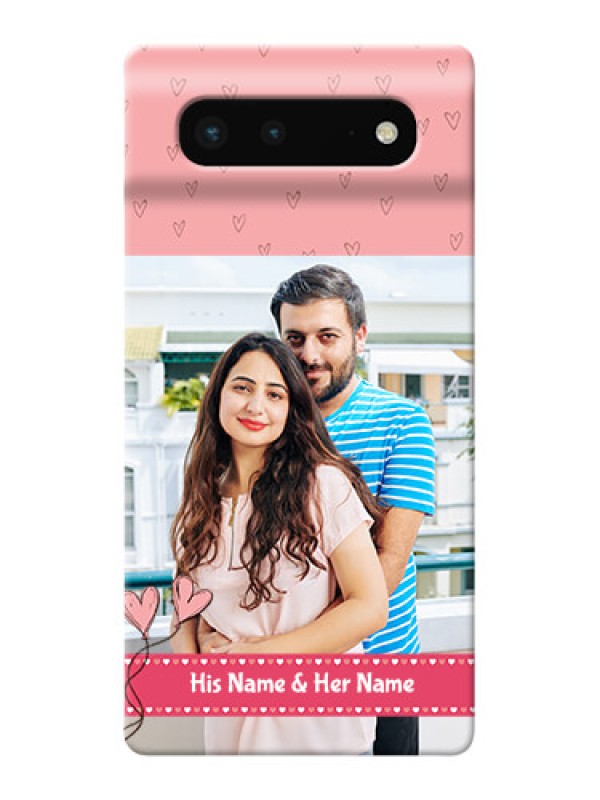 Custom Pixel 6 5G phone back covers: Love Design Peach Color