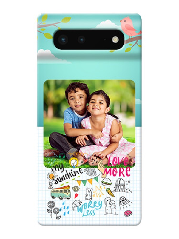 Custom Pixel 6 5G phone cases online: Doodle love Design