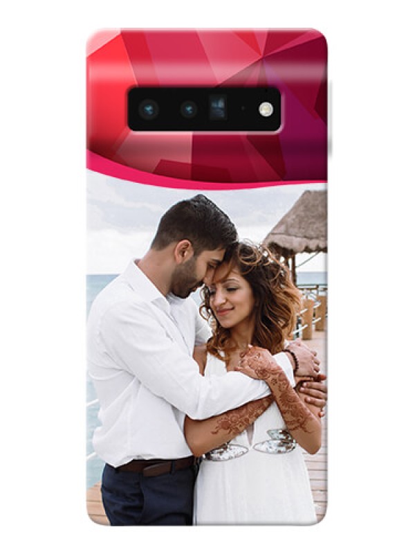 Custom Pixel 6 Pro 5G custom mobile back covers: Red Abstract Design