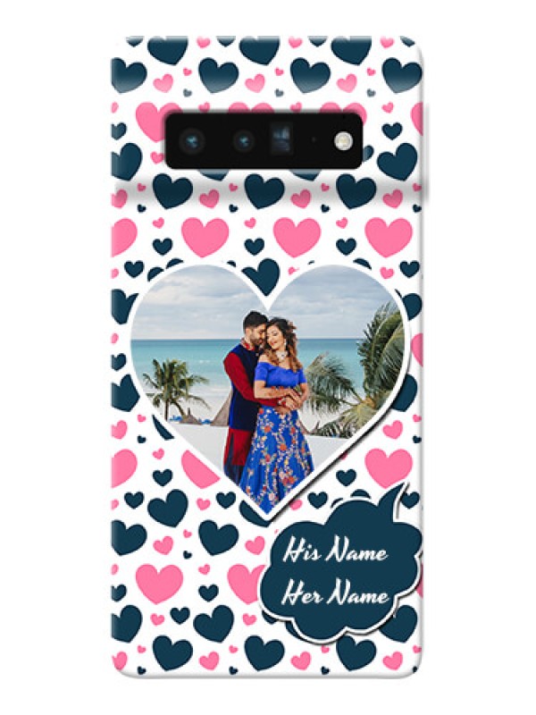 Custom Pixel 6 Pro 5G Mobile Covers Online: Pink & Blue Heart Design