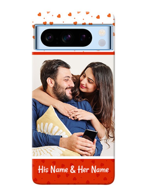 Custom Google Pixel 8 5G Phone Back Covers: Orange Love Symbol Design