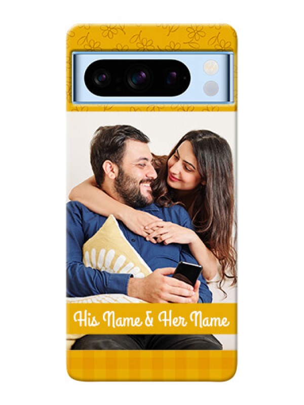 Custom Google Pixel 8 5G mobile phone covers: Yellow Floral Design