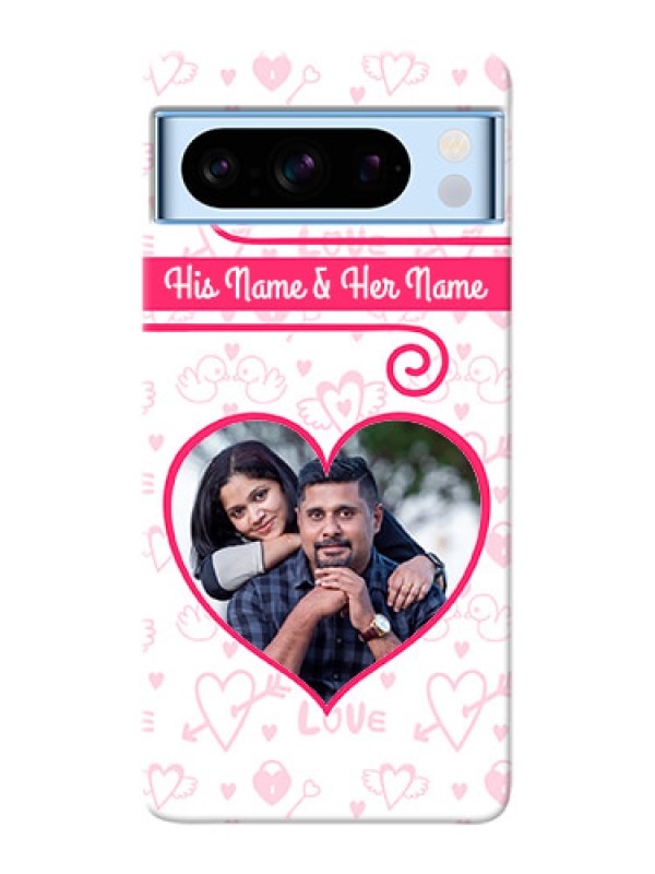 Custom Google Pixel 8 5G Personalized Phone Cases: Heart Shape Love Design
