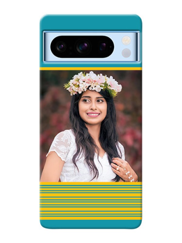 Custom Google Pixel 8 5G personalized phone covers: Yellow & Blue Design