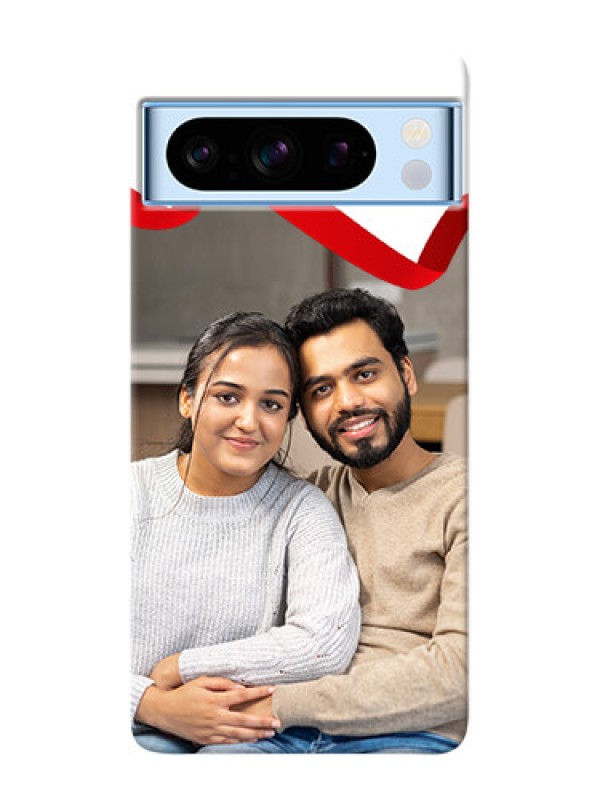 Custom Google Pixel 8 5G custom phone cases: Red Ribbon Frame Design