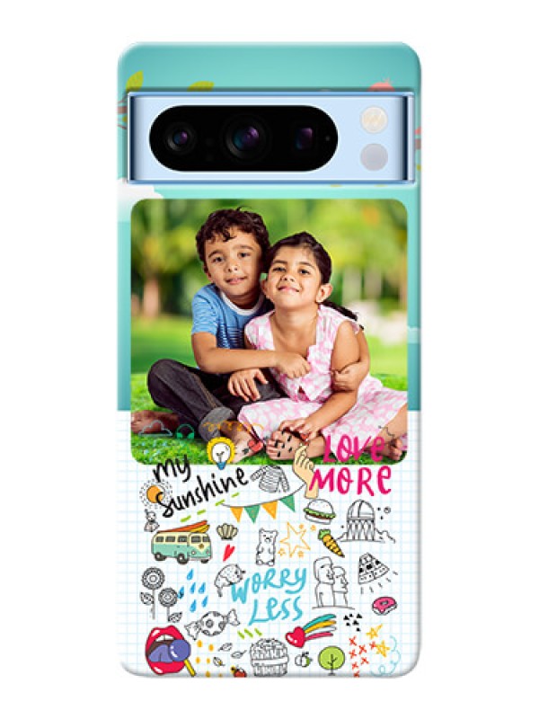 Custom Google Pixel 8 5G phone cases online: Doodle love Design