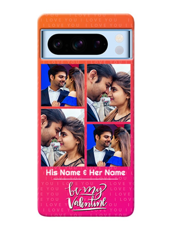 Custom Google Pixel 8 5G custom back covers: I Love You Pink Design