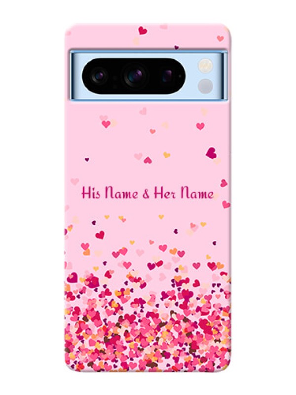 Custom Google Pixel 8 5G Photo Printing on Case with Floating Hearts Design
