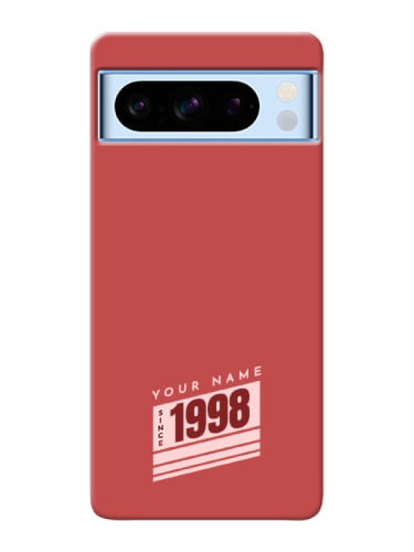Custom Google Pixel 8 5G Custom Phone Case with Red custom year of birth Design