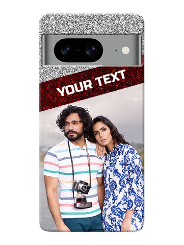 Custom Google Pixel 8 Pro 5G Mobile Cases: Image Holder with Glitter Strip Design