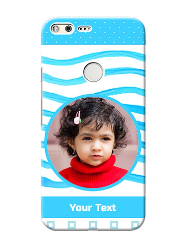 Custom Google Pixel XL phone back covers: Simple Blue Case Design