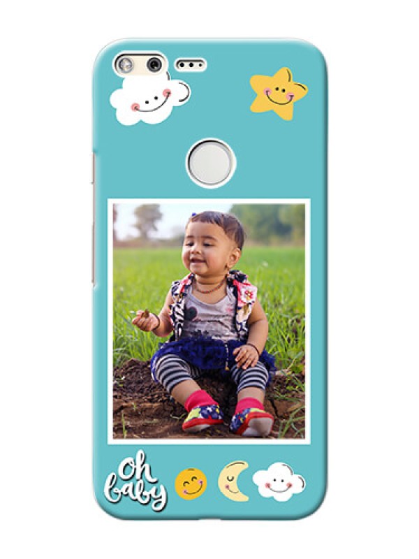 Custom Google Pixel XL Personalised Phone Cases: Smiley Kids Stars Design