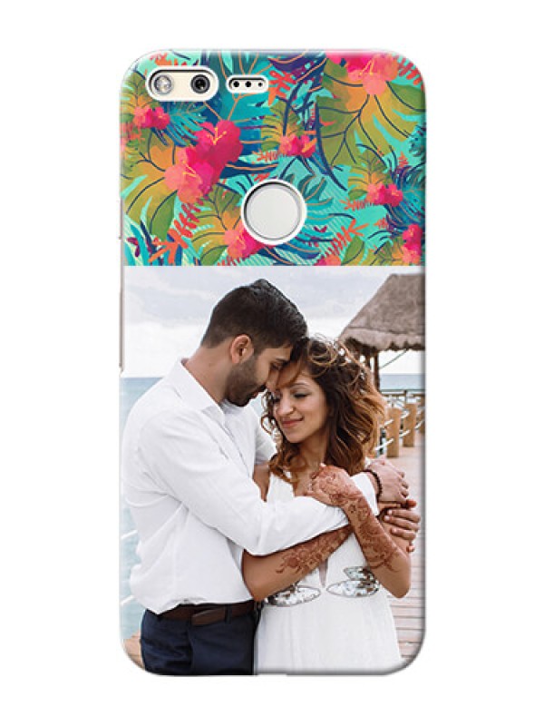 Custom Google Pixel XL Personalized Phone Cases: Watercolor Floral Design