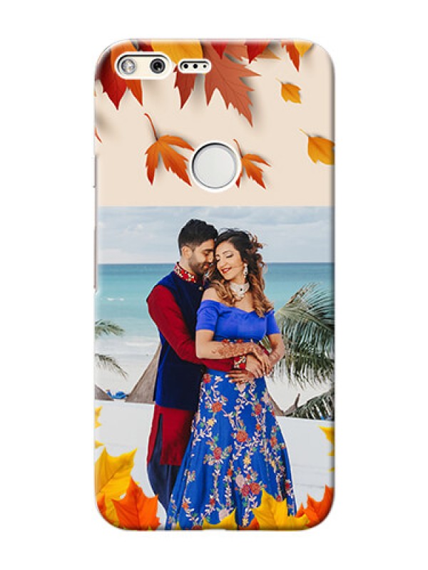 Custom Google Pixel XL Mobile Phone Cases: Autumn Maple Leaves Design