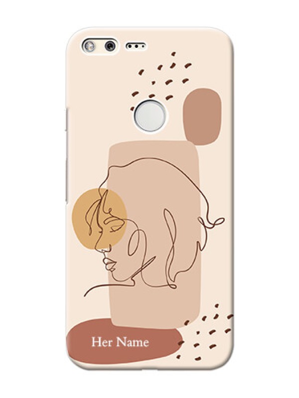 Custom Pixel Xl Custom Phone Covers: Calm Woman line art Design