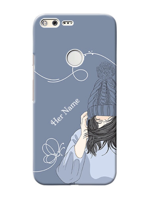 Custom Pixel Xl Custom Mobile Case with Girl in winter outfit Design