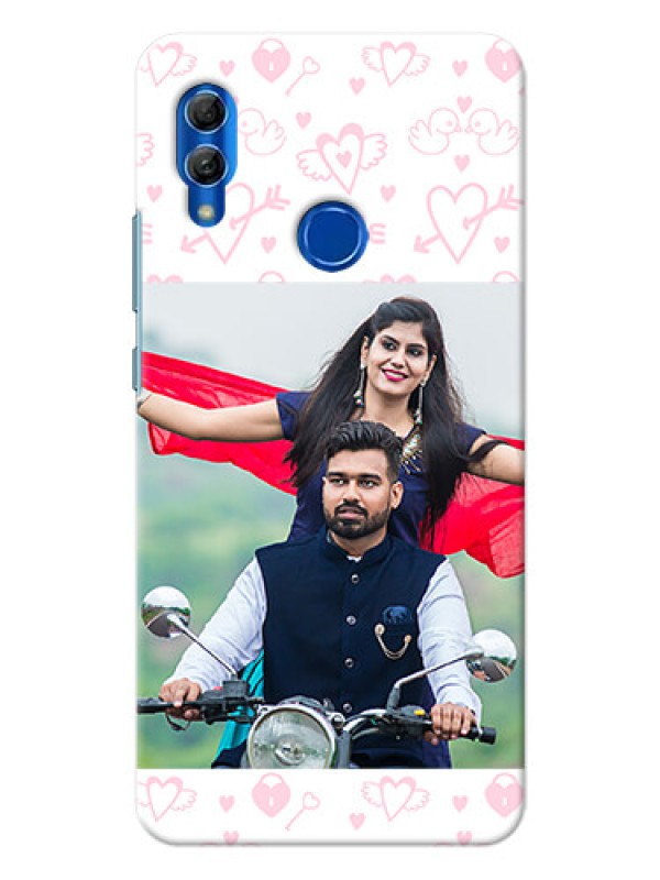 Custom Honor 10 Lite personalized phone covers: Pink Flying Heart Design
