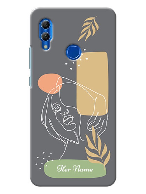 Custom Honor 10 Lite Phone Back Covers: Gazing Woman line art Design