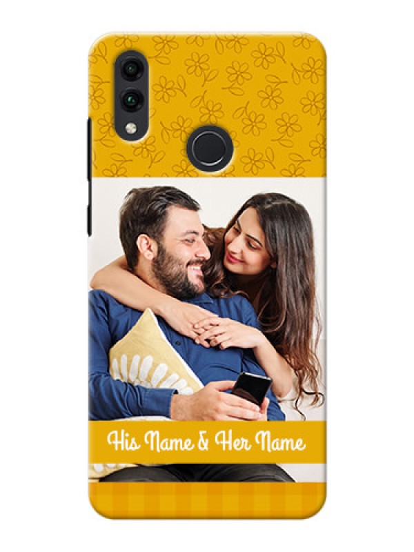 Custom Honor 8C mobile phone covers: Yellow Floral Design
