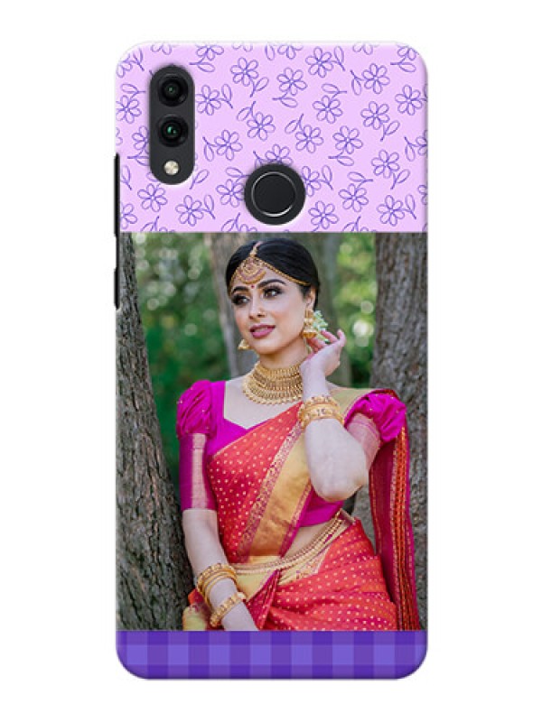 Custom Honor 8C Mobile Cases: Purple Floral Design