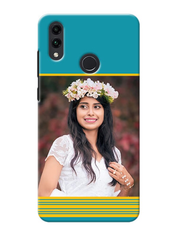 Custom Honor 8C personalized phone covers: Yellow & Blue Design 
