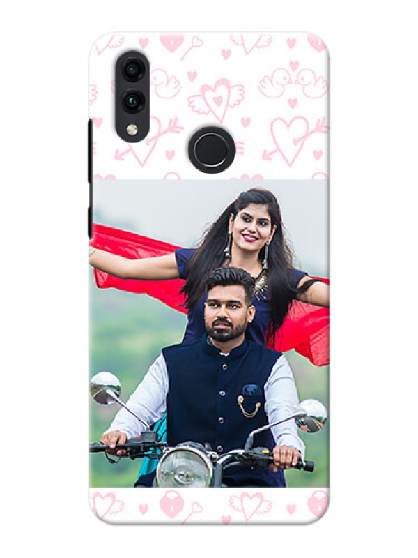 Custom Honor 8C personalized phone covers: Pink Flying Heart Design
