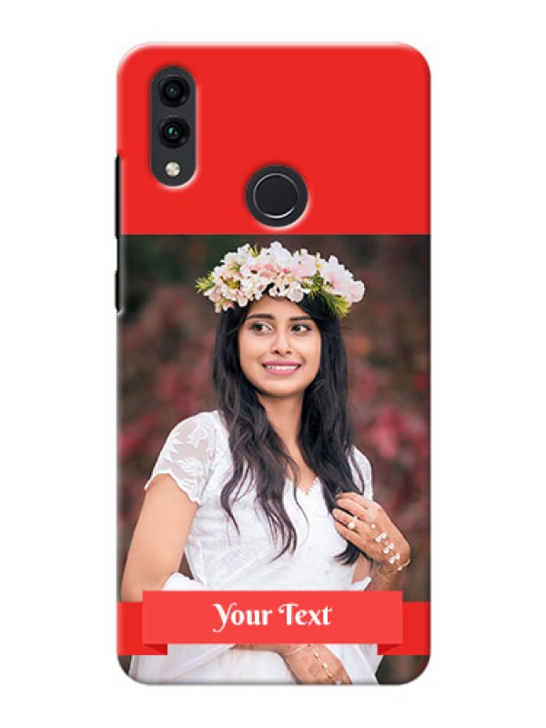 Custom Honor 8C Personalised mobile covers: Simple Red Color Design