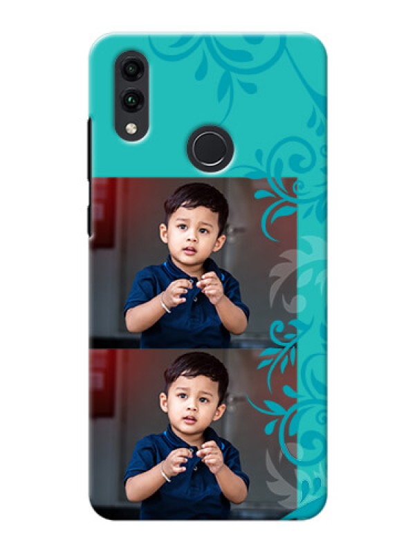 Custom Honor 8C Mobile Cases with Photo and Green Floral Design 