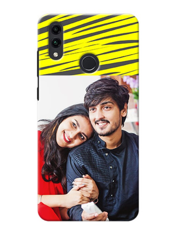 Custom Honor 8C Personalised mobile covers: Yellow Abstract Design