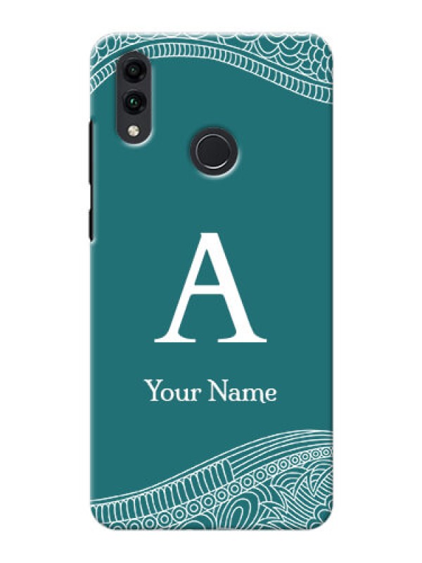Custom Honor 8C Mobile Back Covers: line art pattern with custom name Design