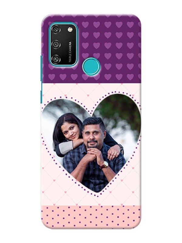 Custom Honor 9A Mobile Back Covers: Violet Love Dots Design