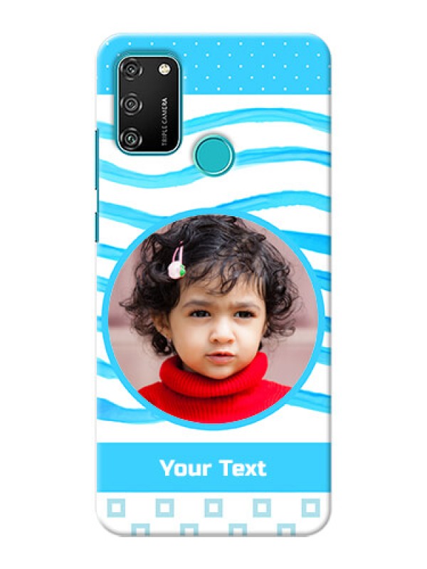 Custom Honor 9A phone back covers: Simple Blue Case Design