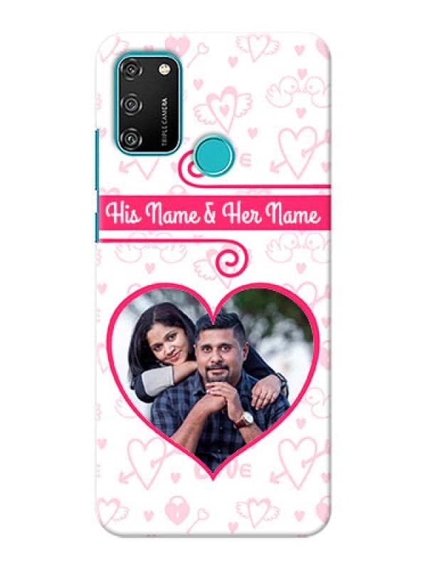 Custom Honor 9A Personalized Phone Cases: Heart Shape Love Design
