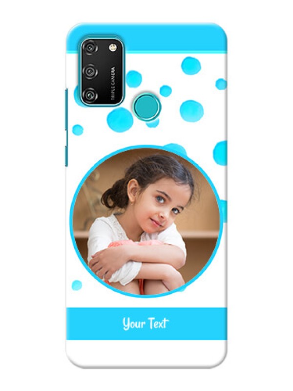 Custom Honor 9A Custom Phone Covers: Blue Bubbles Pattern Design