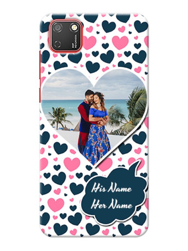 Custom Honor 9S Mobile Covers Online: Pink & Blue Heart Design
