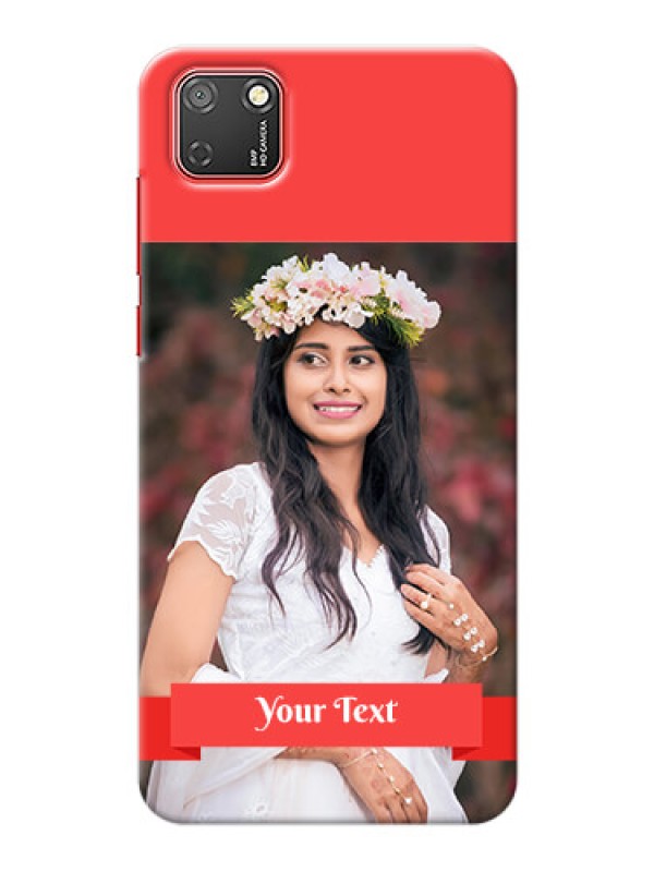 Custom Honor 9S Personalised mobile covers: Simple Red Color Design