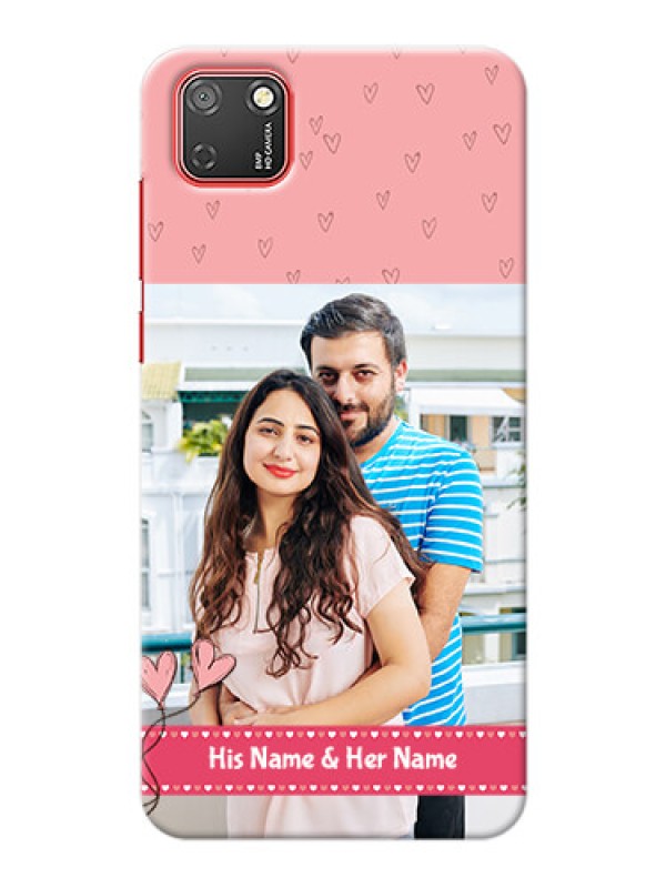 Custom Honor 9S phone back covers: Love Design Peach Color