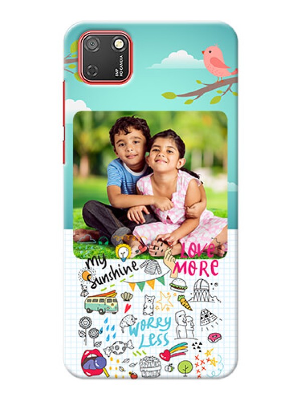 Custom Honor 9S phone cases online: Doodle love Design