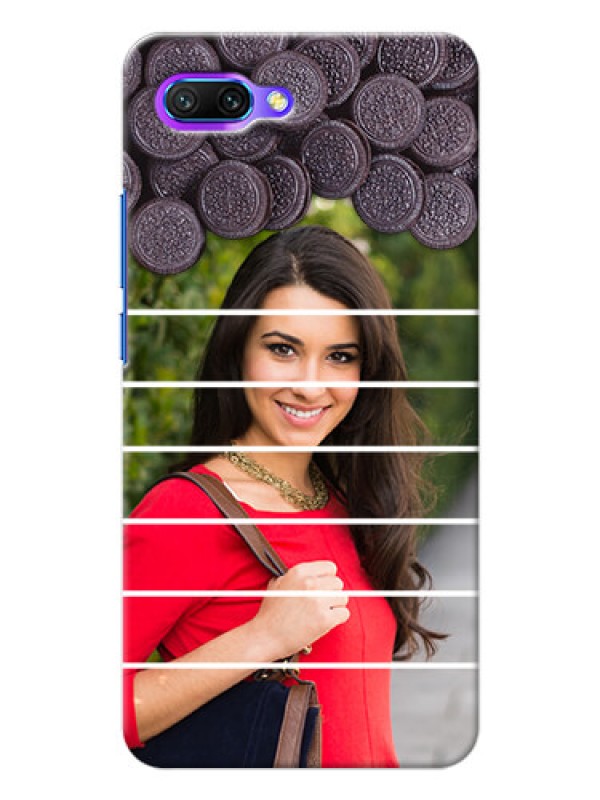 Custom Huawei Honor 10 oreo biscuit pattern with white stripes Design